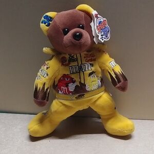 2003 M&M's Nascar Authentic Team "Speed Bears" Beanie #38 Elliott Sadler NWT